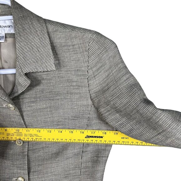 Rena Rowan Womens 4 Linen Blend Pinstripe 2-Piece Pant Suit Set Career Wear - Picture 12 of 16